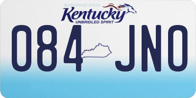 KY license plate 084JNO