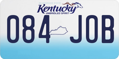 KY license plate 084JOB