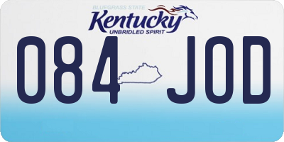 KY license plate 084JOD