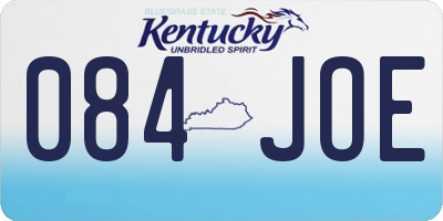 KY license plate 084JOE