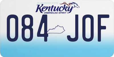 KY license plate 084JOF