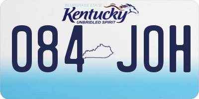 KY license plate 084JOH