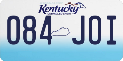 KY license plate 084JOI