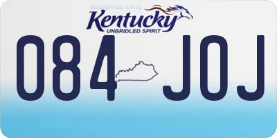 KY license plate 084JOJ