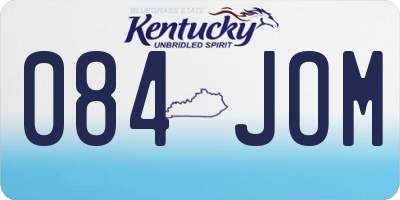 KY license plate 084JOM