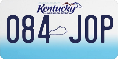 KY license plate 084JOP