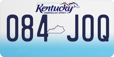 KY license plate 084JOQ