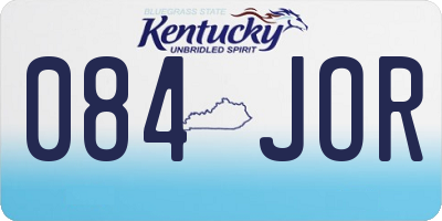 KY license plate 084JOR