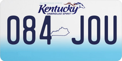 KY license plate 084JOU