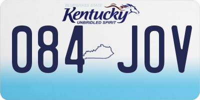 KY license plate 084JOV