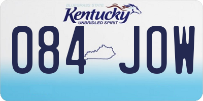 KY license plate 084JOW
