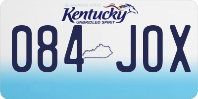KY license plate 084JOX