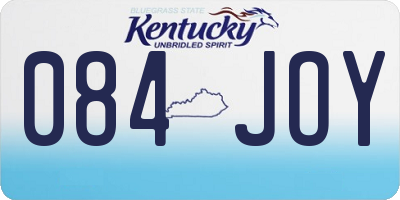 KY license plate 084JOY