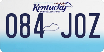 KY license plate 084JOZ