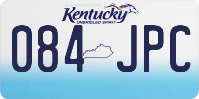 KY license plate 084JPC