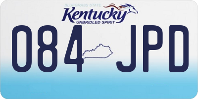 KY license plate 084JPD