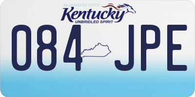 KY license plate 084JPE