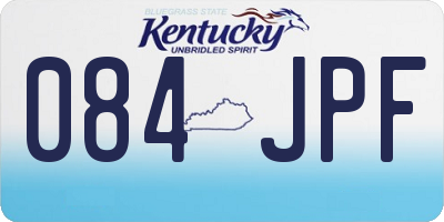 KY license plate 084JPF
