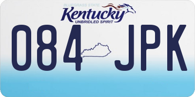 KY license plate 084JPK