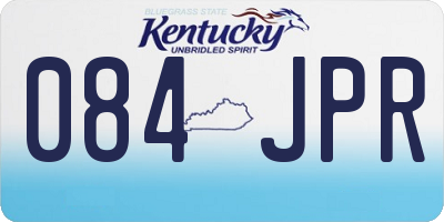 KY license plate 084JPR