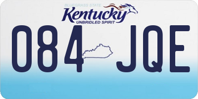 KY license plate 084JQE