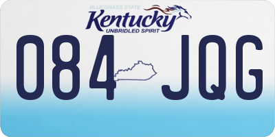 KY license plate 084JQG