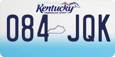 KY license plate 084JQK