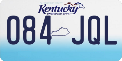 KY license plate 084JQL