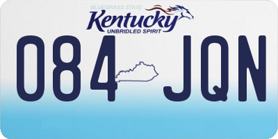 KY license plate 084JQN