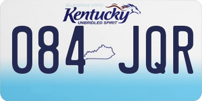 KY license plate 084JQR