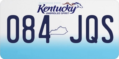 KY license plate 084JQS