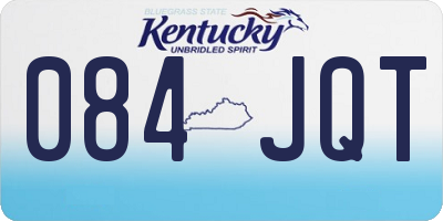 KY license plate 084JQT