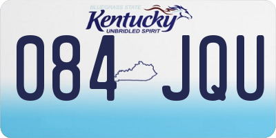 KY license plate 084JQU