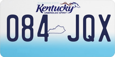 KY license plate 084JQX
