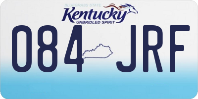 KY license plate 084JRF