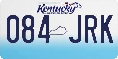 KY license plate 084JRK