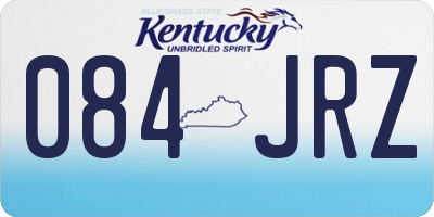 KY license plate 084JRZ