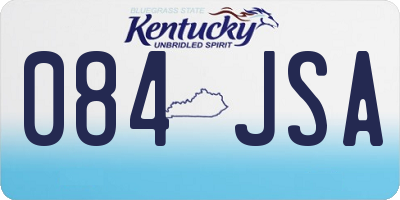 KY license plate 084JSA