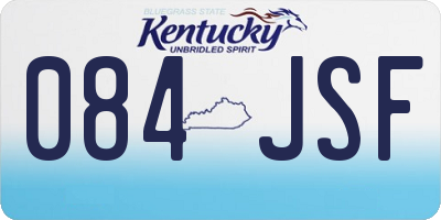 KY license plate 084JSF