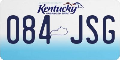 KY license plate 084JSG