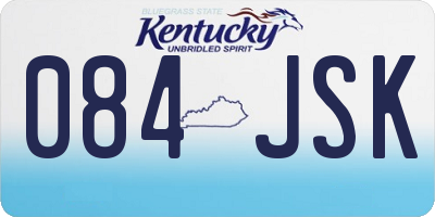 KY license plate 084JSK
