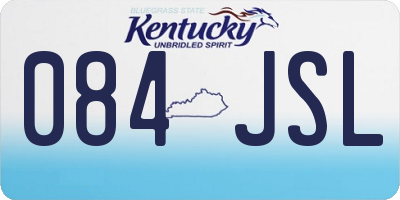 KY license plate 084JSL