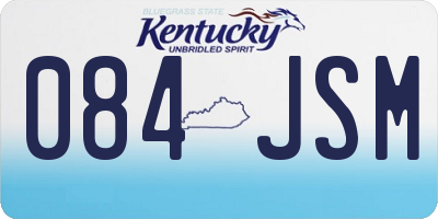KY license plate 084JSM
