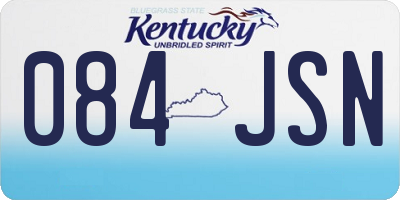 KY license plate 084JSN