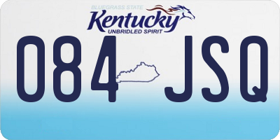 KY license plate 084JSQ