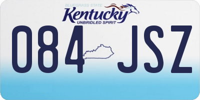 KY license plate 084JSZ