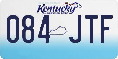 KY license plate 084JTF