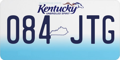 KY license plate 084JTG