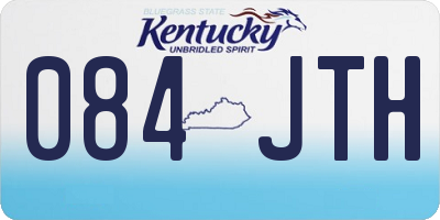 KY license plate 084JTH