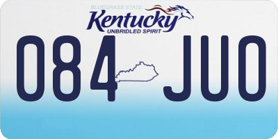 KY license plate 084JUO